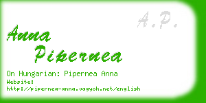 anna pipernea business card